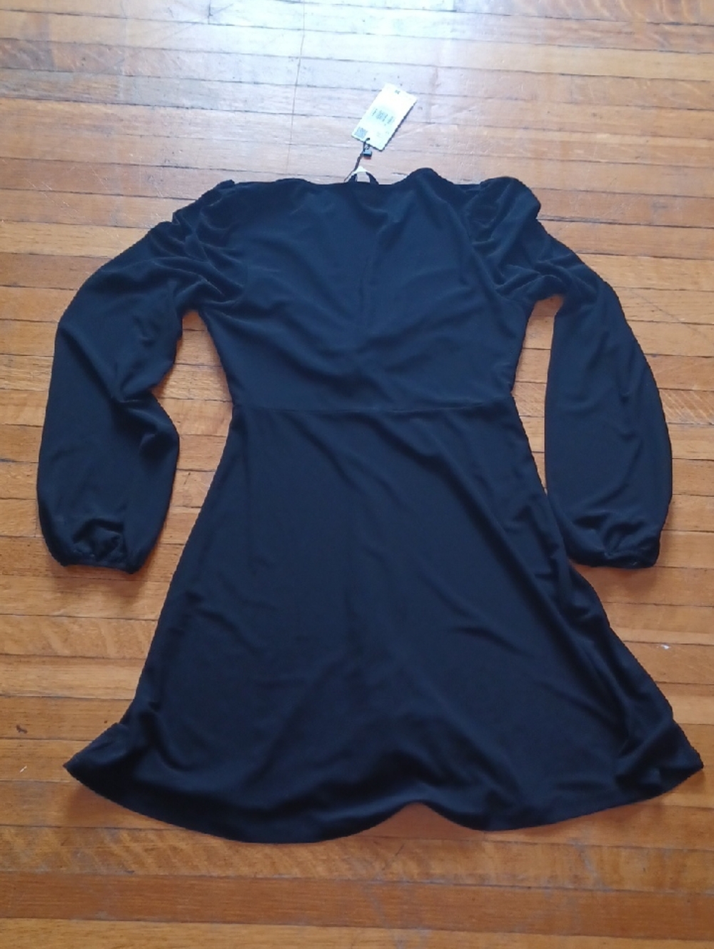 Mango Black Twist-Front Long Sleeve Dress - Picture 3 of 6